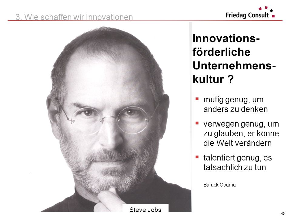 Herwig Friedag 2012 43 Innovations- förderliche Unternehmens- kultur ? 3.