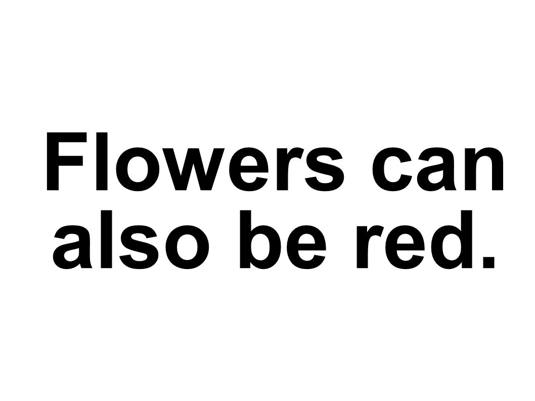 Flowers can also be red.