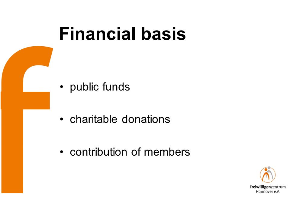 Financial basis public funds charitable donations contribution of members