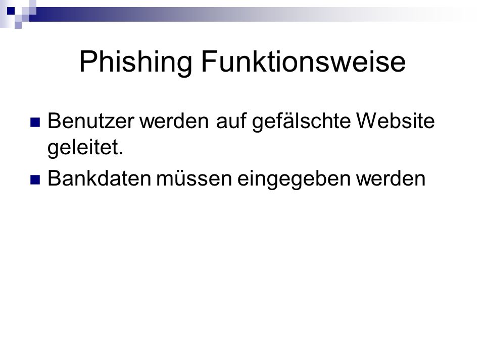 Phishing Funktionsweise Benutzer werden auf gefälschte Website geleitet.