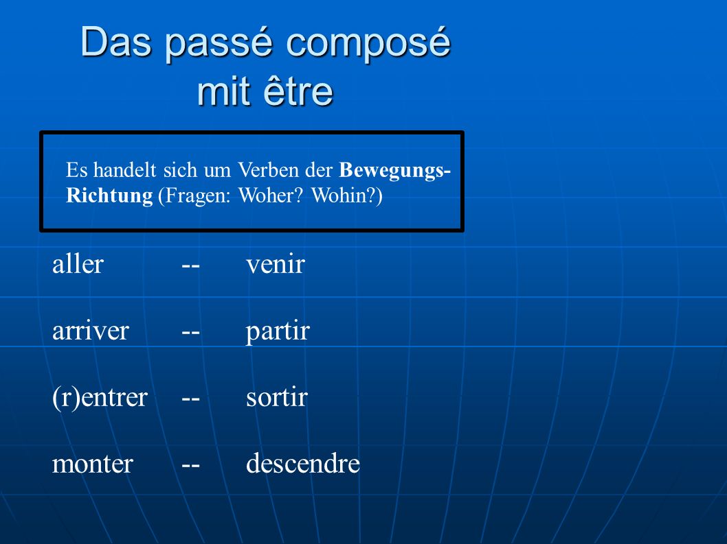 passe compose von se rencontre