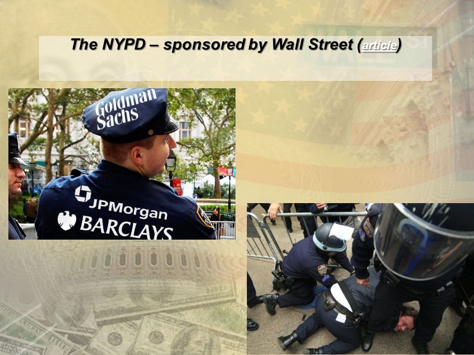 The NYPD – sponsored by Wall Street ( article ) article
