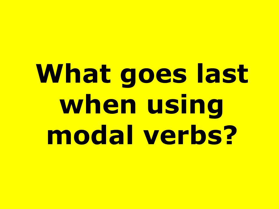 What goes last when using modal verbs