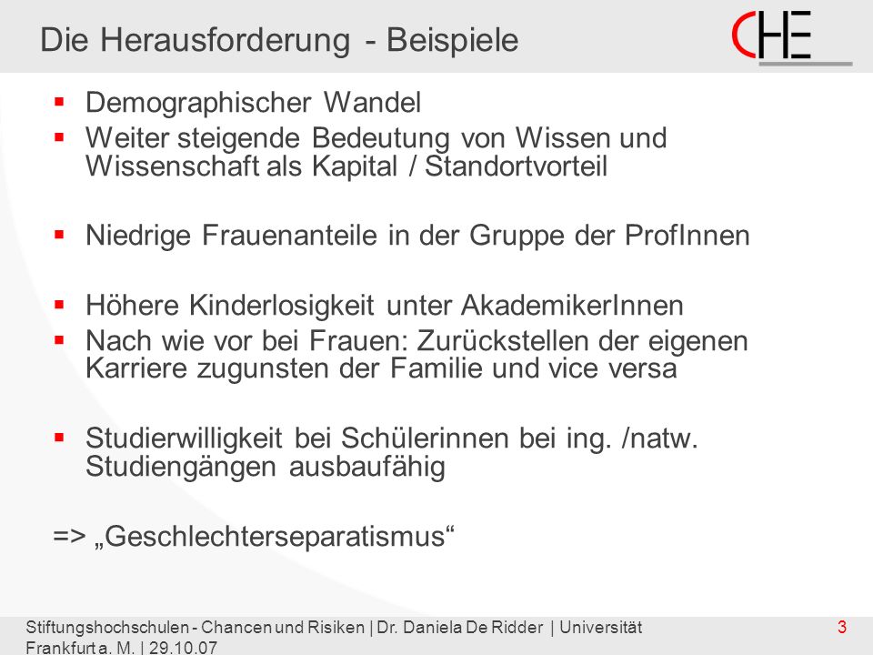 Stiftungshochschulen - Chancen und Risiken | Dr. Daniela De Ridder | Universität Frankfurt a.