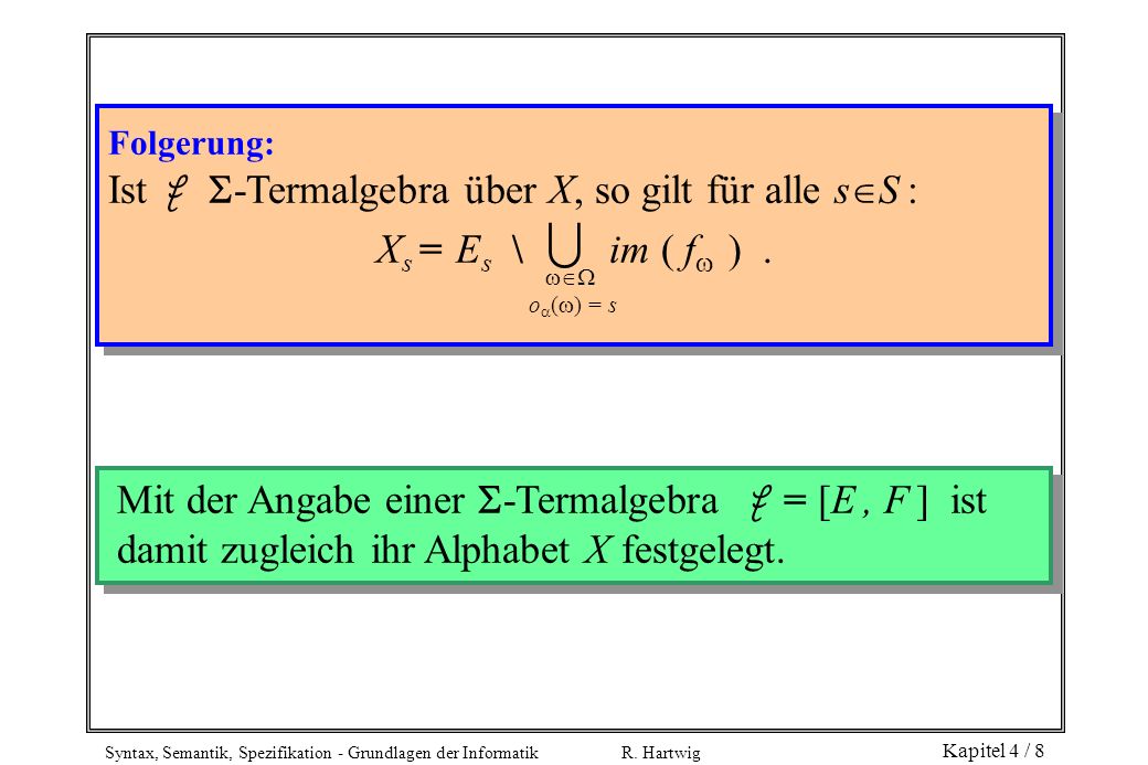 Syntax, Semantik, Spezifikation - Grundlagen der Informatik R.