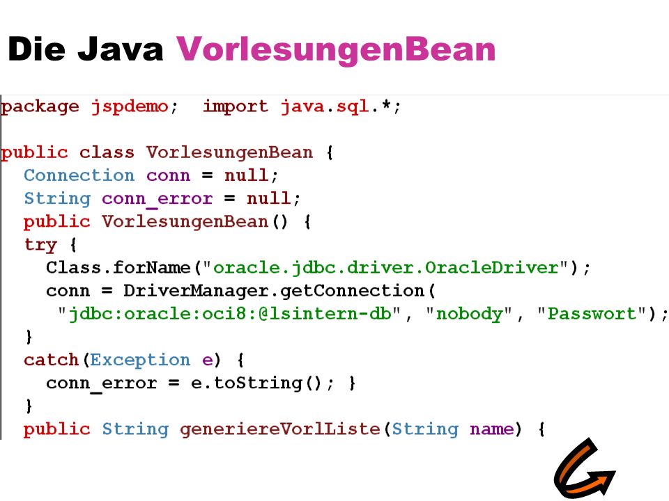 Die Java VorlesungenBean