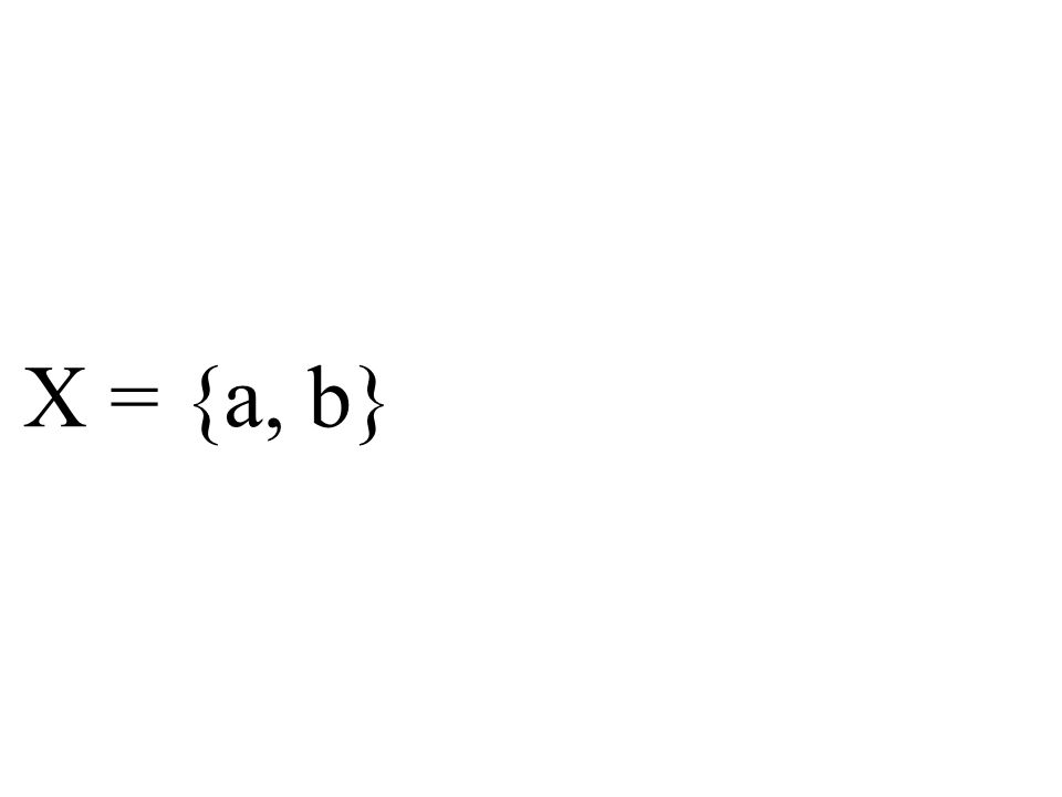 X = {a, b}