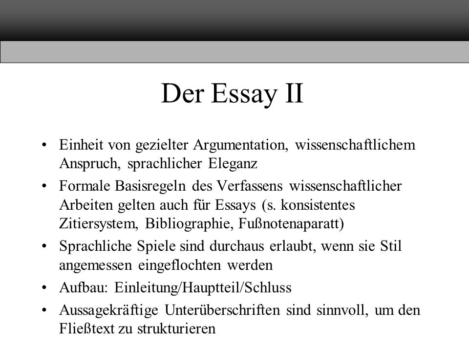 Was ist ein wissenschaftlicher essay