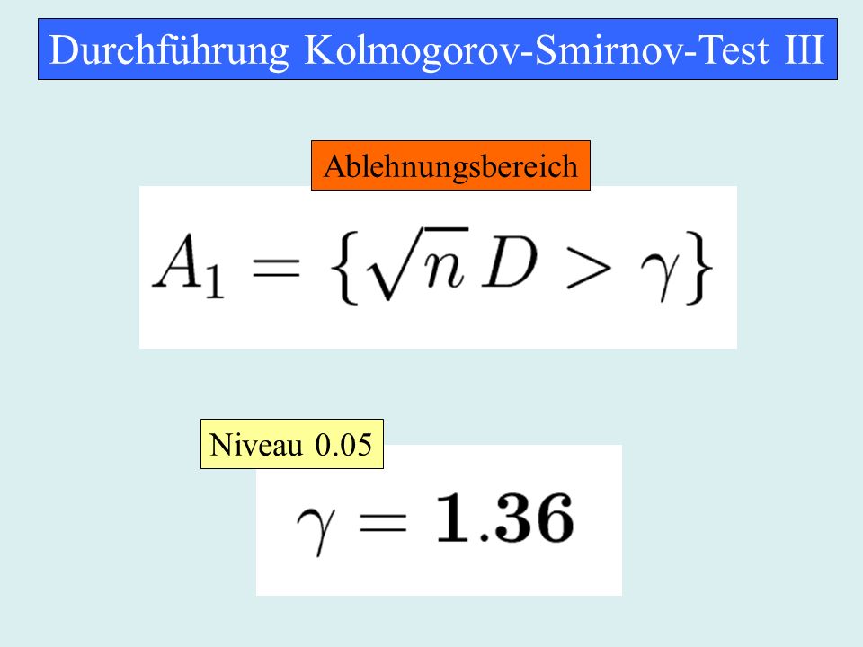 Durchführung Kolmogorov-Smirnov-Test III Ablehnungsbereich Niveau 0.05