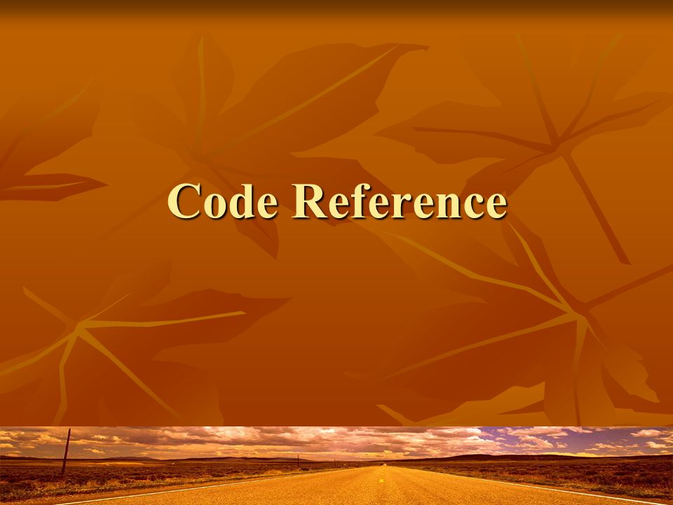 Code Reference