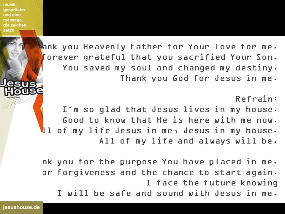 1.Thank you Heavenly Father for Your love for me. ´m forever grateful that you sacrified Your Son.