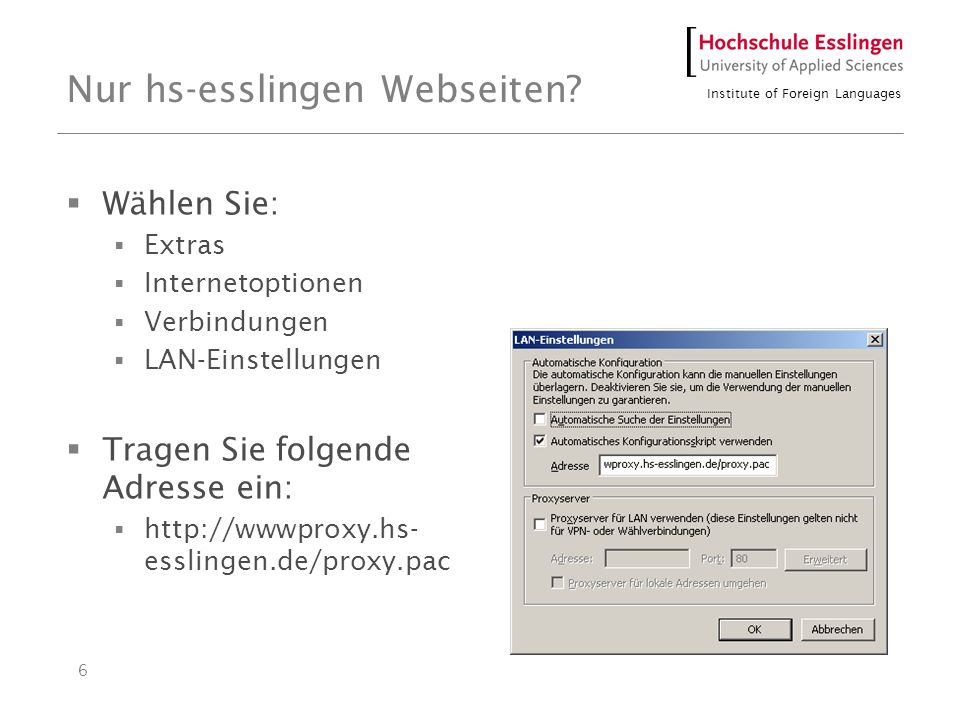 Institute of Foreign Languages 6 Nur hs-esslingen Webseiten.