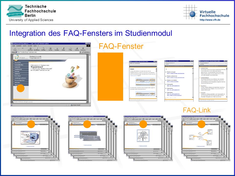 Technische Fachhochschule Berlin University of Applied Sciences Integration des FAQ-Fensters im Studienmodul FAQ-Fenster FAQ-Link