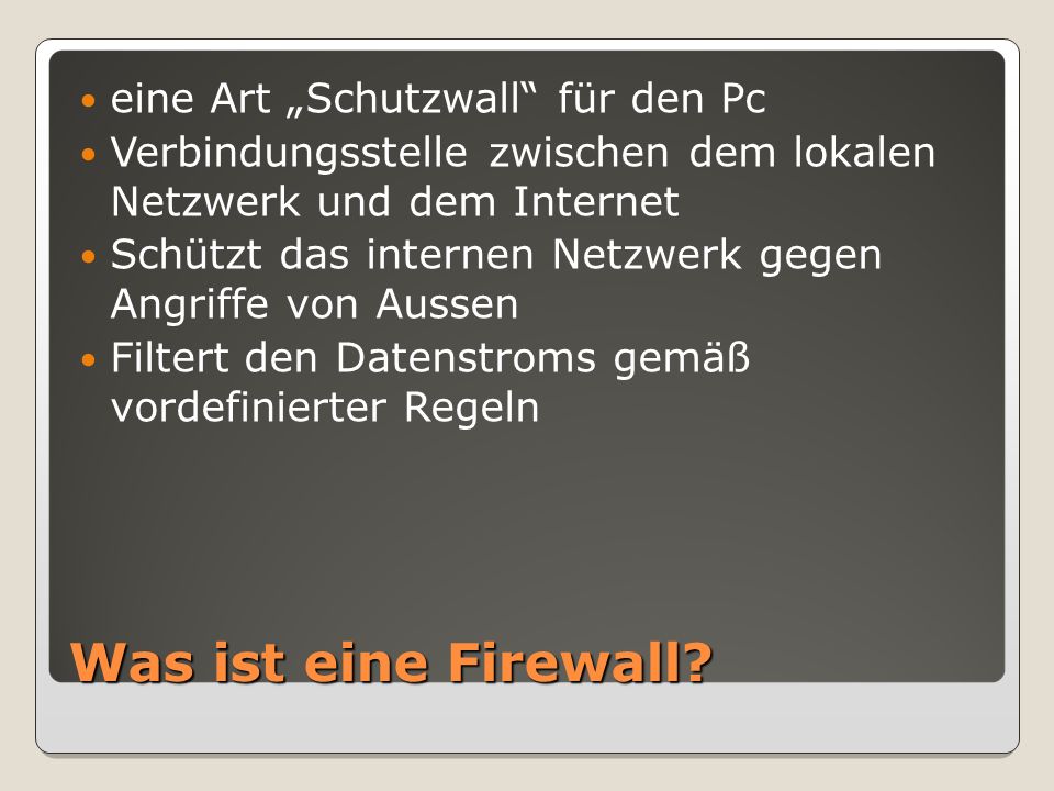 Was ist eine Firewall.