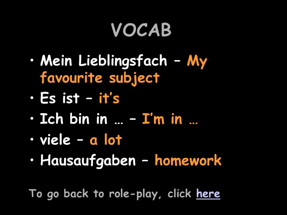 You are talking about your school For help with the vocab, click herehere Say its because its interesting Weil es interessant ist.