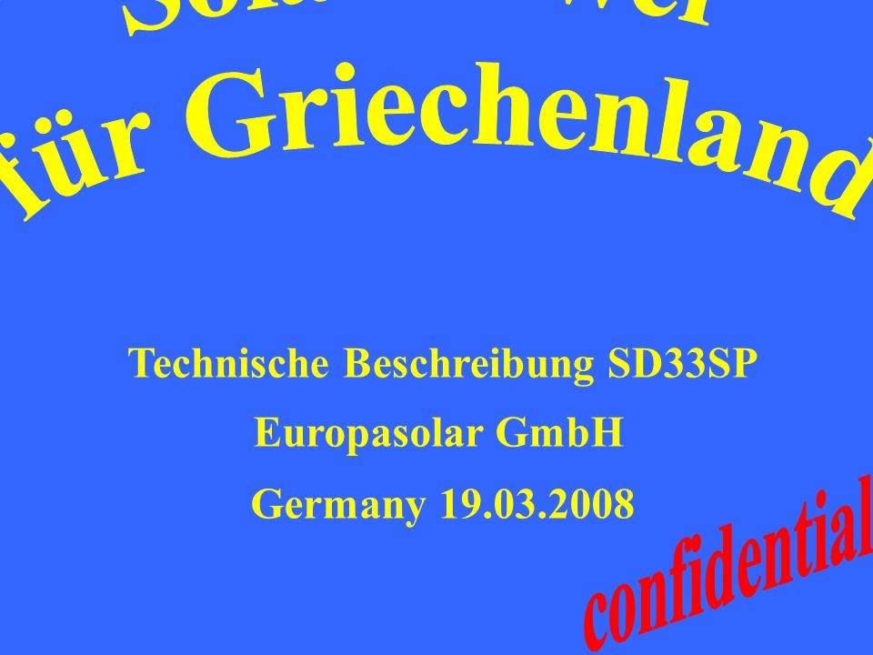 Technische Beschreibung SD33SP Europasolar GmbH Germany