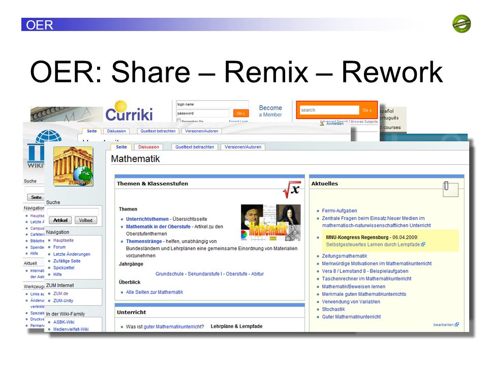 OER: Share – Remix – Rework