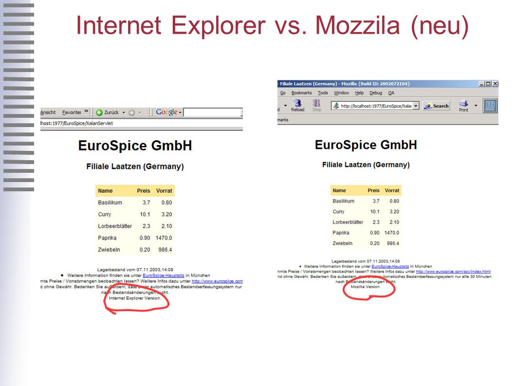 Internet Explorer vs. Mozzila (neu)