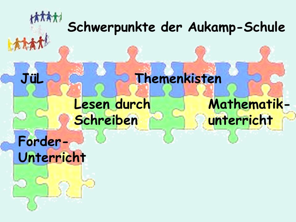 Schwerpunkte der Aukamp-Schule Mathematik- unterricht ThemenkistenJüL Lesen durch Schreiben Forder- Unterricht