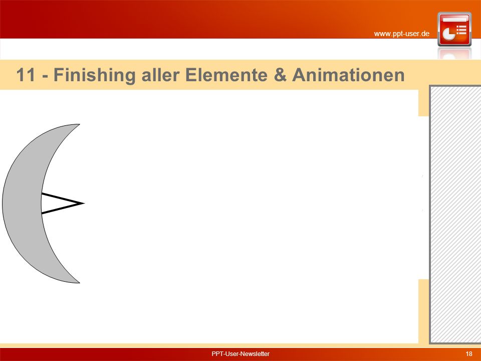 PPT-User-Newsletter Finishing aller Elemente & Animationen