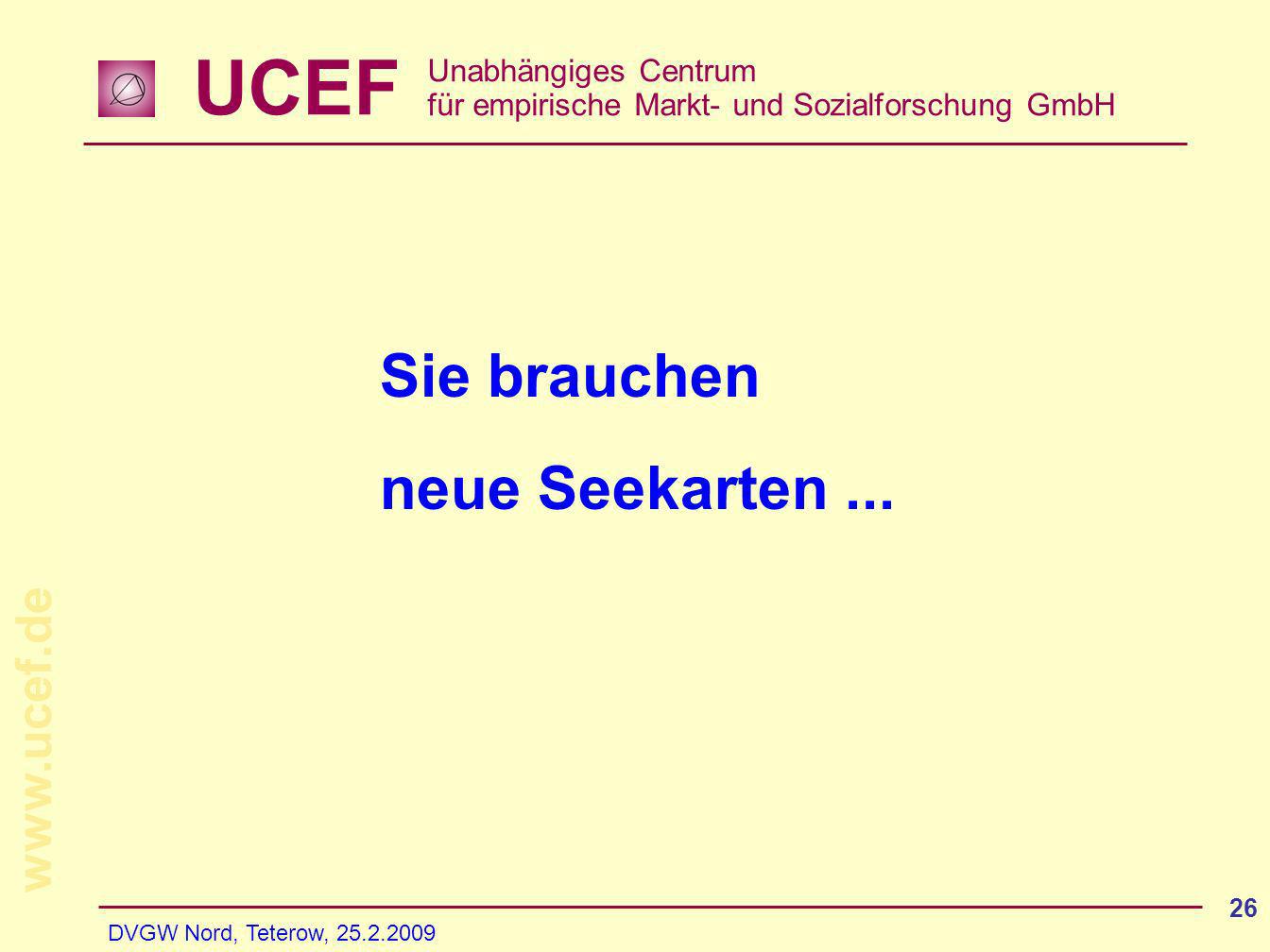 UCEF Unabhängiges Centrum für empirische Markt- und Sozialforschung GmbH   DVGW Nord, Teterow, Sie brauchen neue Seekarten...
