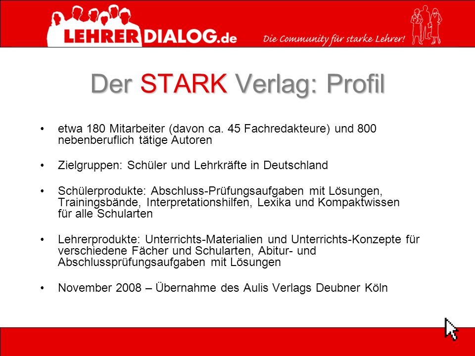 Der STARK Verlag: Profil etwa 180 Mitarbeiter (davon ca.