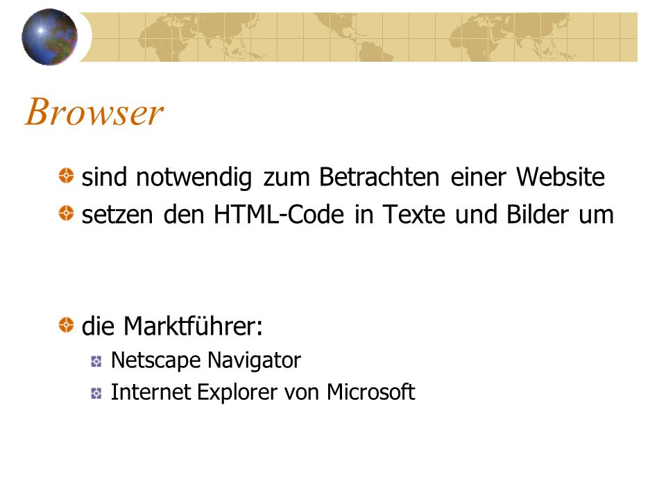 der HTML-Code einer Seite: Demoseite1 Das ist die erste Textseite.