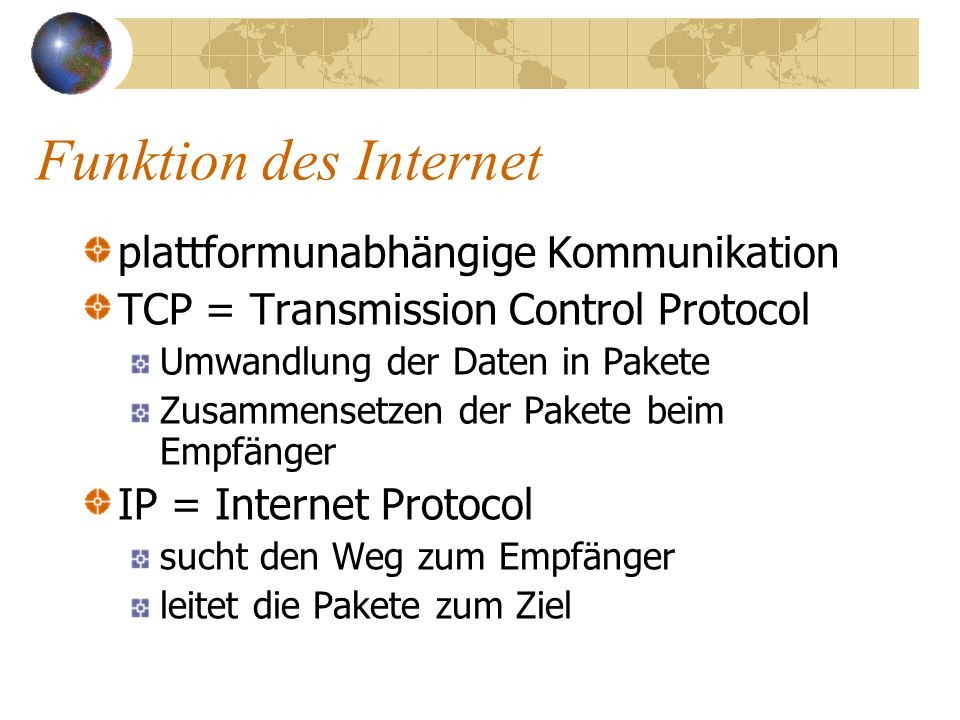 1972 Ergänzung durch wissenschaftliche Netze (USA) 1980 kommerzielle Netze der Computerindustrie kommen dazu (USA) in Deutschland: 1991 WIN (Wissenschaftsnetz) 1994 MAZ (erster kommerzieller Provider)