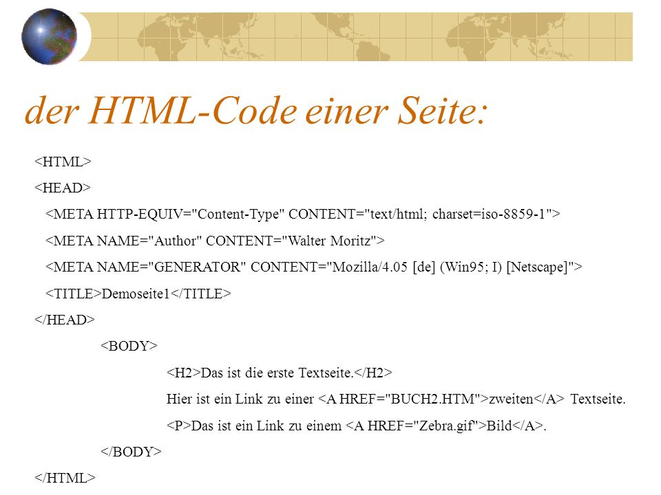 HTML-Seiten im www: