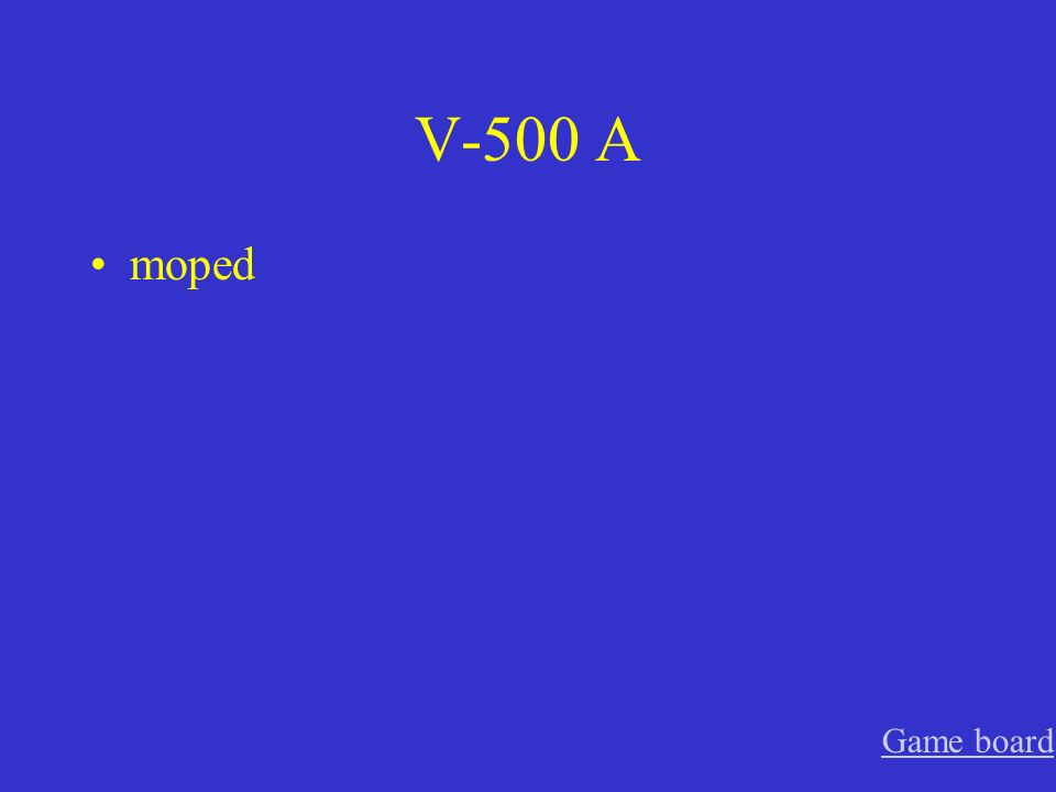 V-400 A allowance Game board