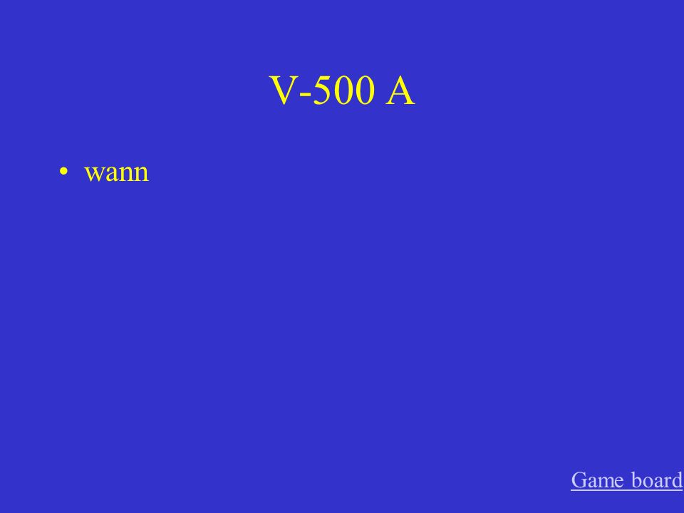 V-400 A wenn Game board