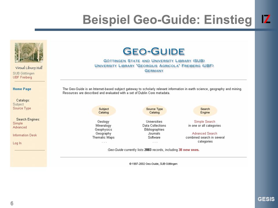 6 GESIS Beispiel Geo-Guide: Einstieg