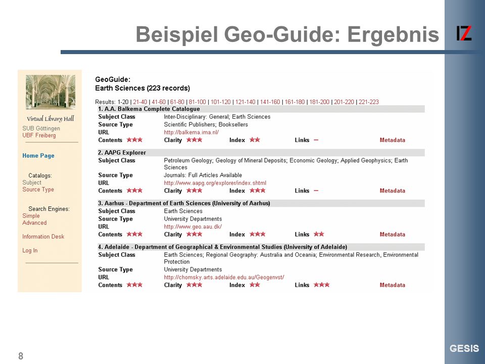8 GESIS Beispiel Geo-Guide: Ergebnis