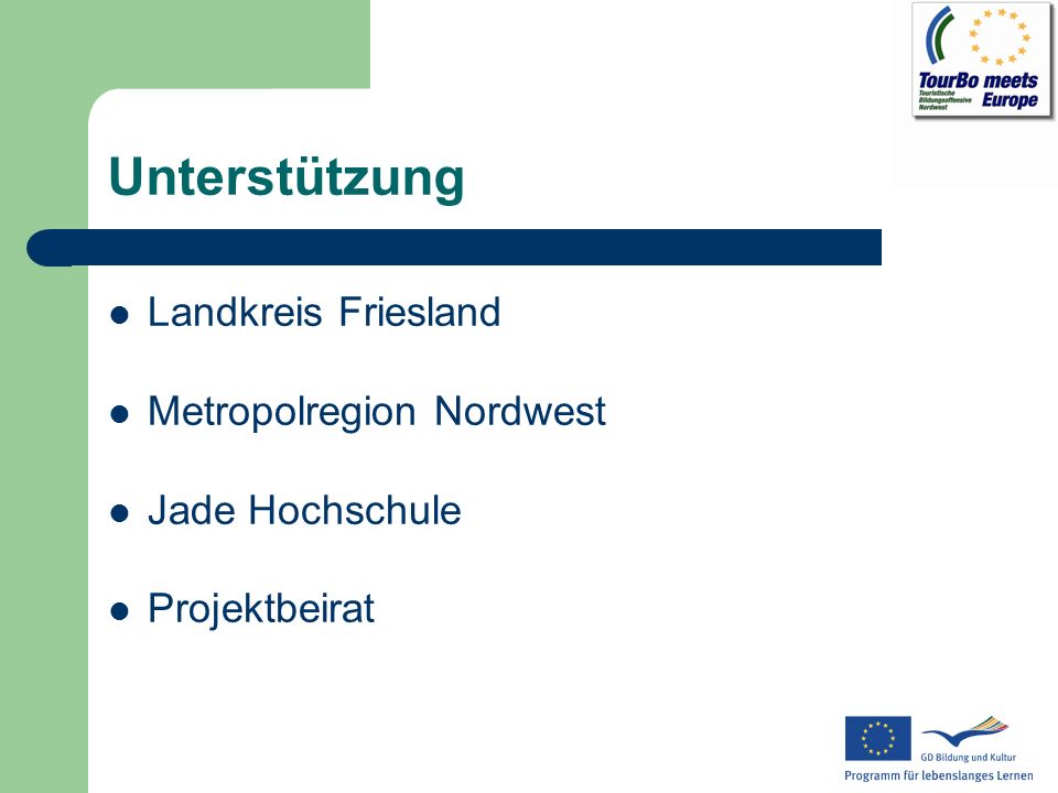 Unterstützung Landkreis Friesland Metropolregion Nordwest Jade Hochschule Projektbeirat