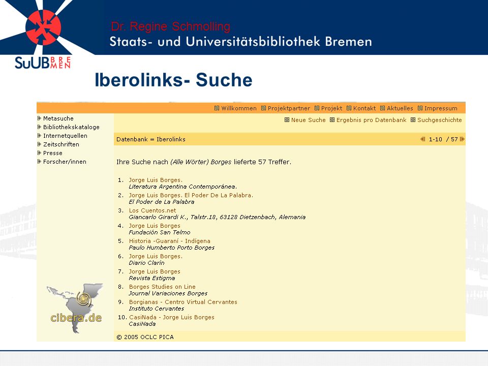 Iberolinks- Suche Dr. Regine Schmolling