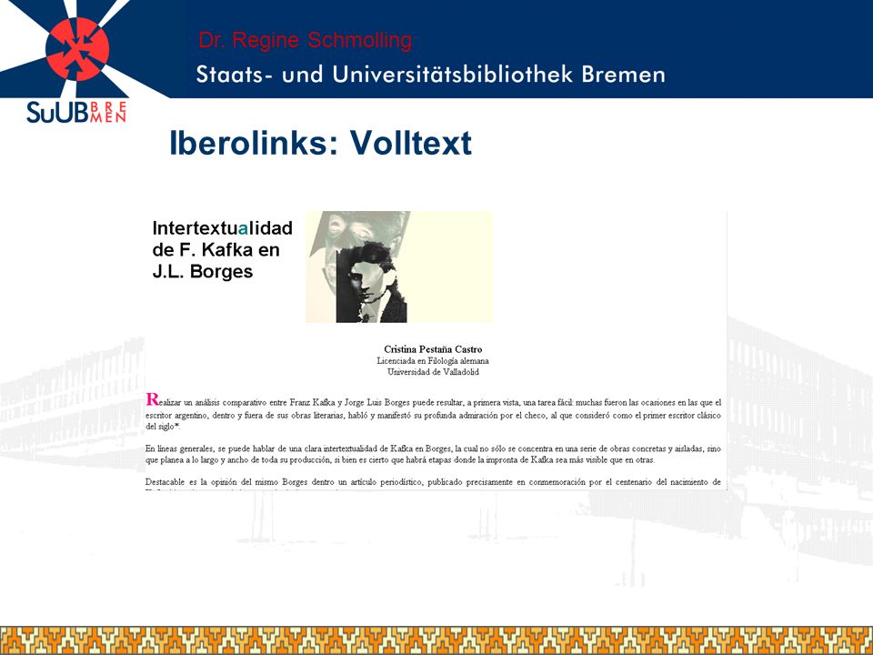 Iberolinks: Volltext Dr. Regine Schmolling
