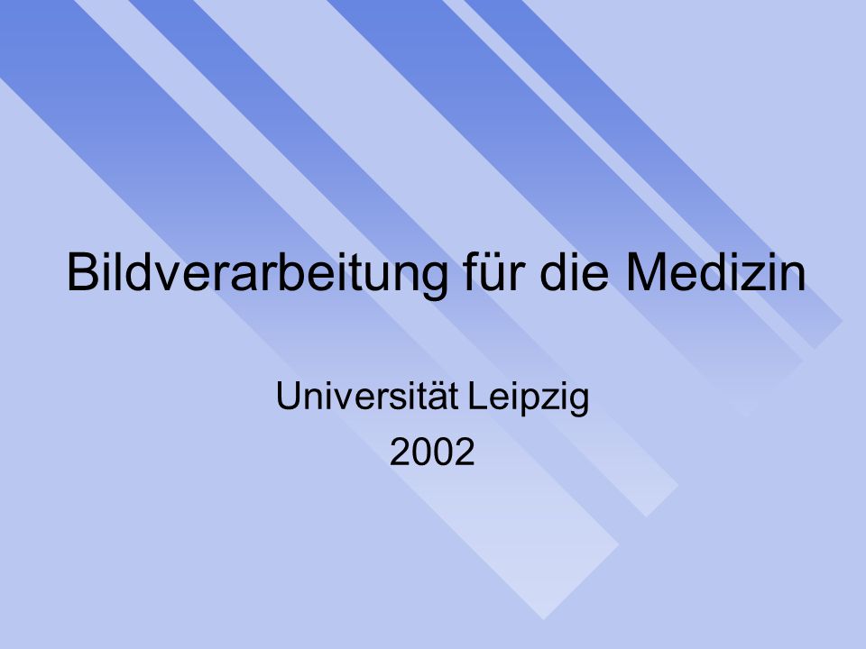 Bildverarbeitung für die Medizin Universität Leipzig 2002