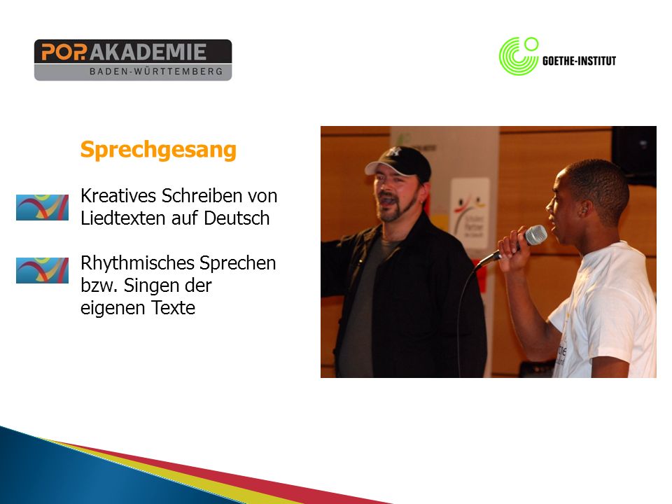 Sprechgesang Kreatives Schreiben von Liedtexten auf Deutsch Rhythmisches Sprechen bzw.
