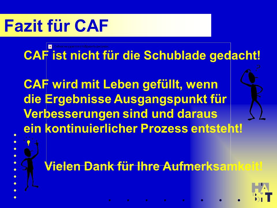 Fazit für CAF CAF ist nicht für die Schublade gedacht.