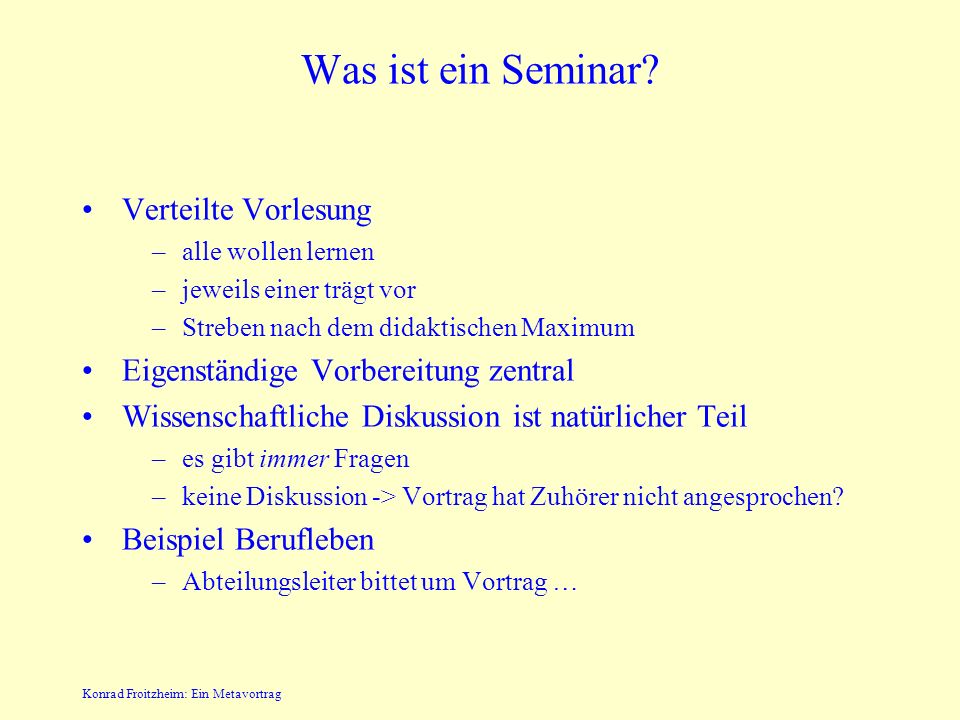 SeminarHardware-Software Interface - ein Metavortrag Konrad Froitzheim