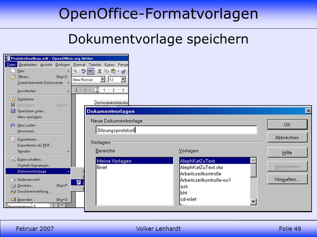 Openoffice Formatvorlagen Februar 2007volker Lenhardtfolie 1