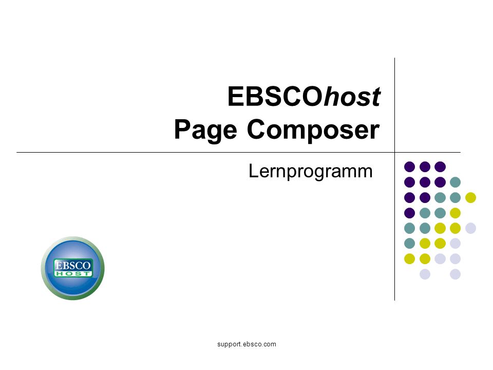 support.ebsco.com EBSCOhost Page Composer Lernprogramm