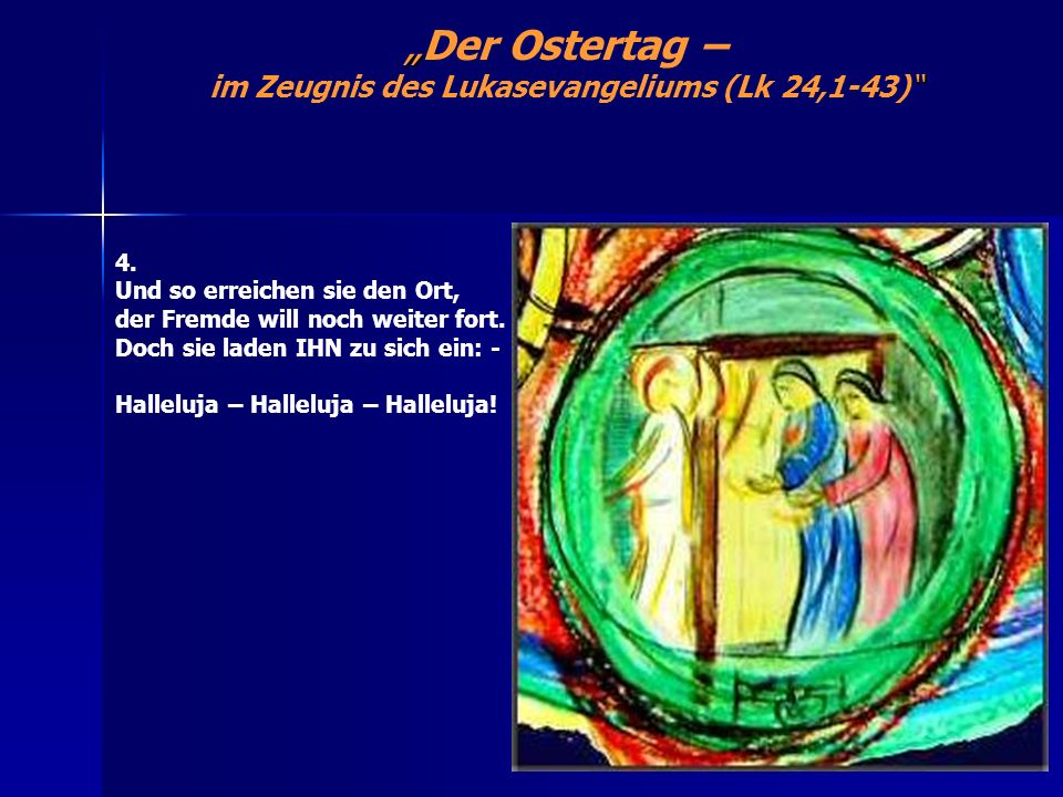 Der Ostertag – im Zeugnis des Lukasevangeliums (Lk 24,1-43) 4.