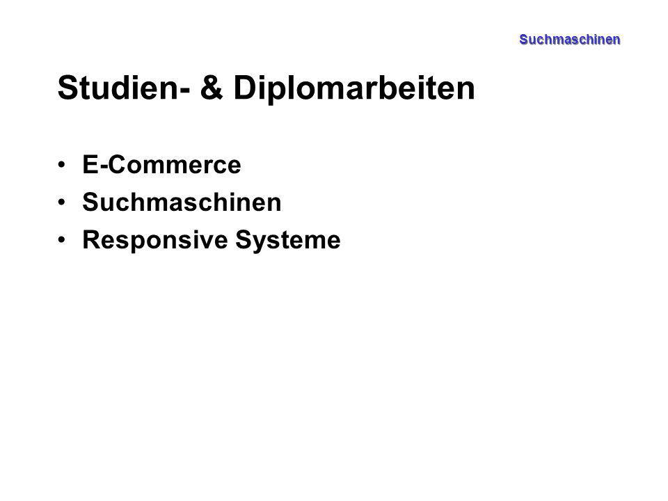 Suchmaschinen Studien- & Diplomarbeiten E-Commerce Suchmaschinen Responsive Systeme