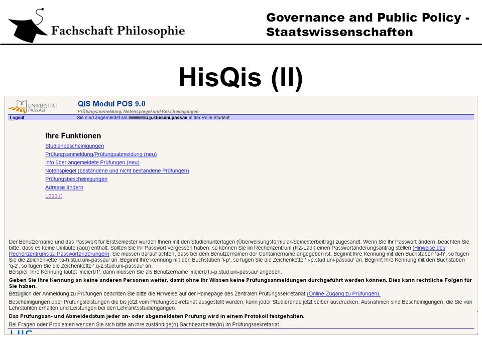 Governance and Public Policy - Staatswissenschaften HisQis (II)