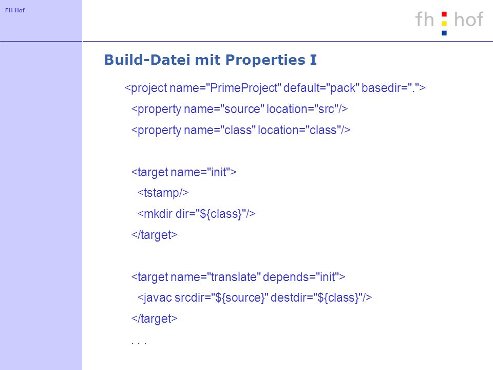 FH-Hof Build-Datei mit Properties I...