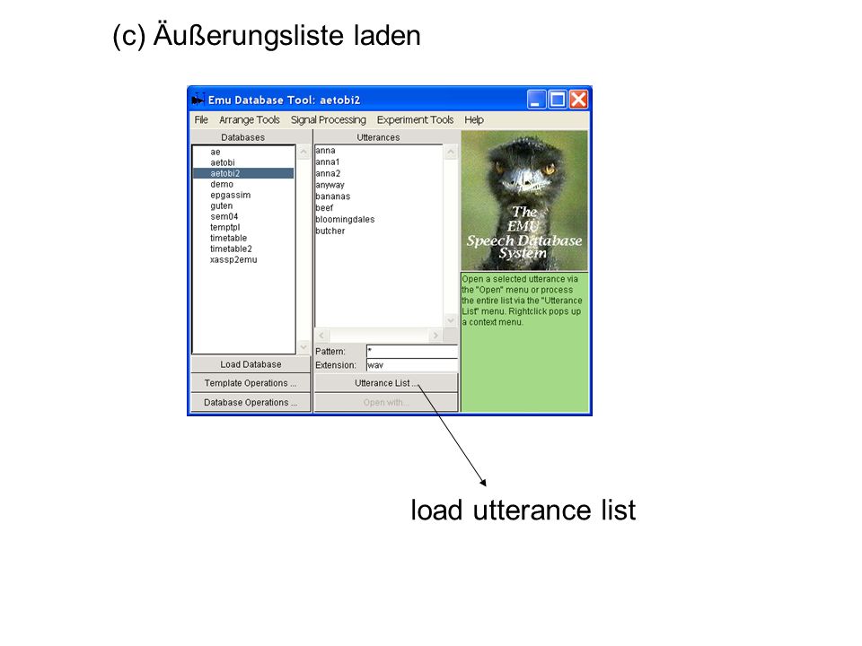 load utterance list (c) Äußerungsliste laden