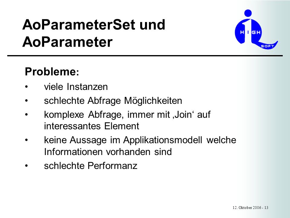 AoParameterSet und AoParameter 12.