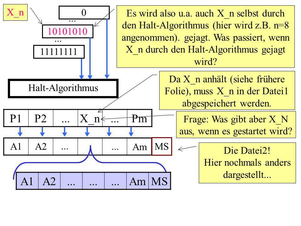Halt-Algorithmus 0 Es wird also u.a. auch X_n selbst durch den Halt-Algorithmus (hier wird z.B.
