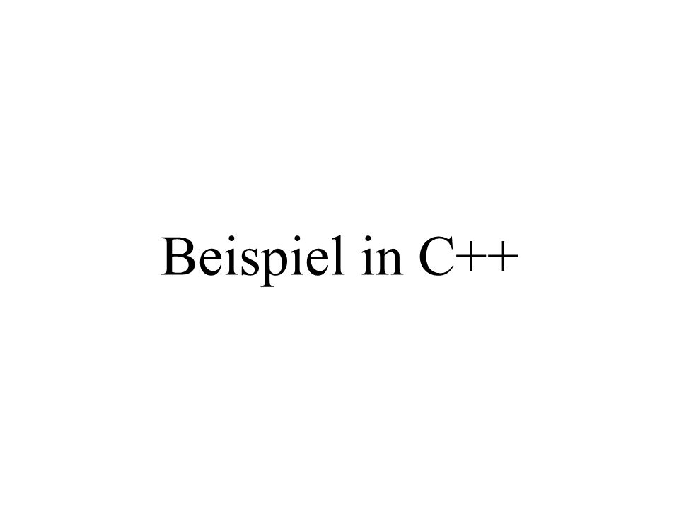 Beispiel in C++